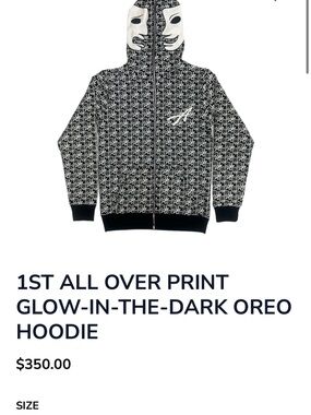 Glow-In-The-Dark Oreo All-Over Print Zip-Up Hoodie - Black/White